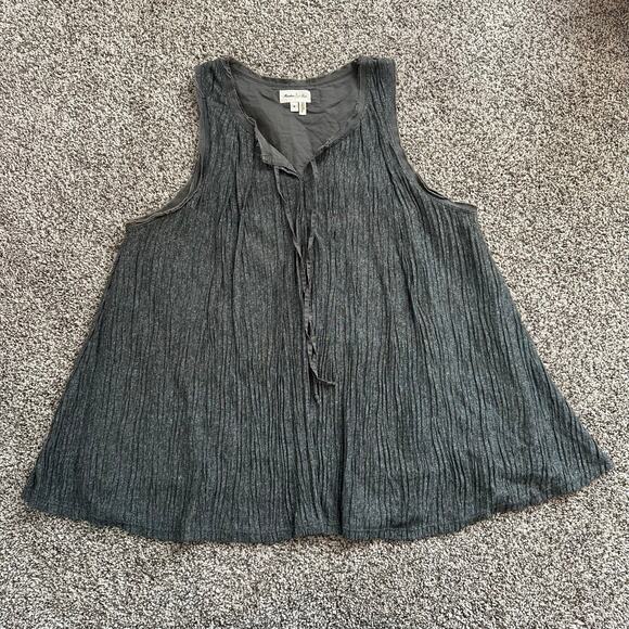 Meadow Rue Anthropologie gray sleeveless textured tank top size M - Picture 7 of 14